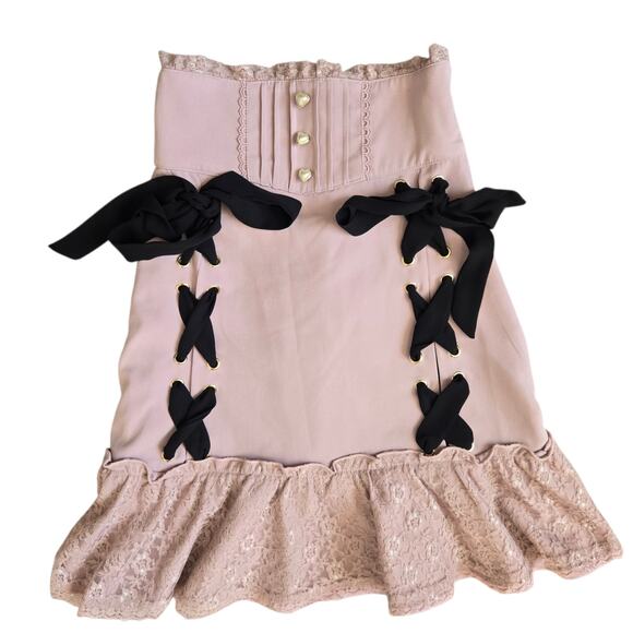 LIZ LISA Dresses & Skirts - Liz Lisa Coquette Lolita Corset Skirt Kawaii Lace Heart Lace Up Women XS
